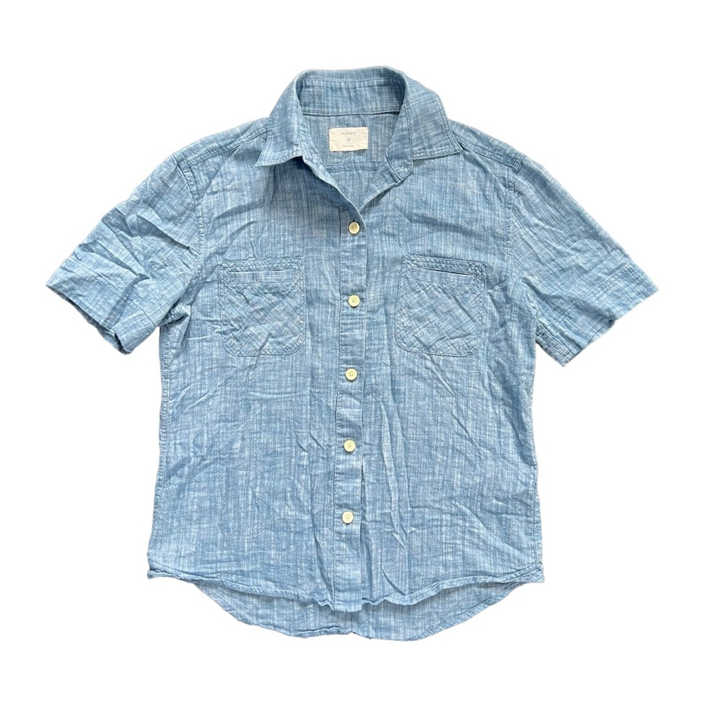 Billy Reid Shirt Button Down Short Sleeve Comfortable Cotton Casual Top EUC XS